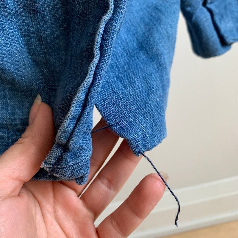 Free People Linen jean jacket blazer sz XS NWOT - Picture 6 of 8
